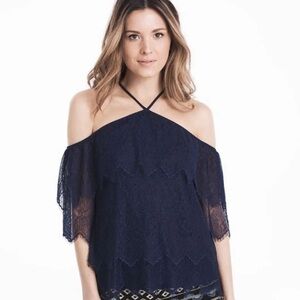 White House black market Navy blue blouse